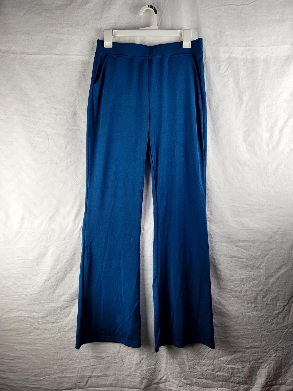 Women's Blue Wide-Leg Knit Pants